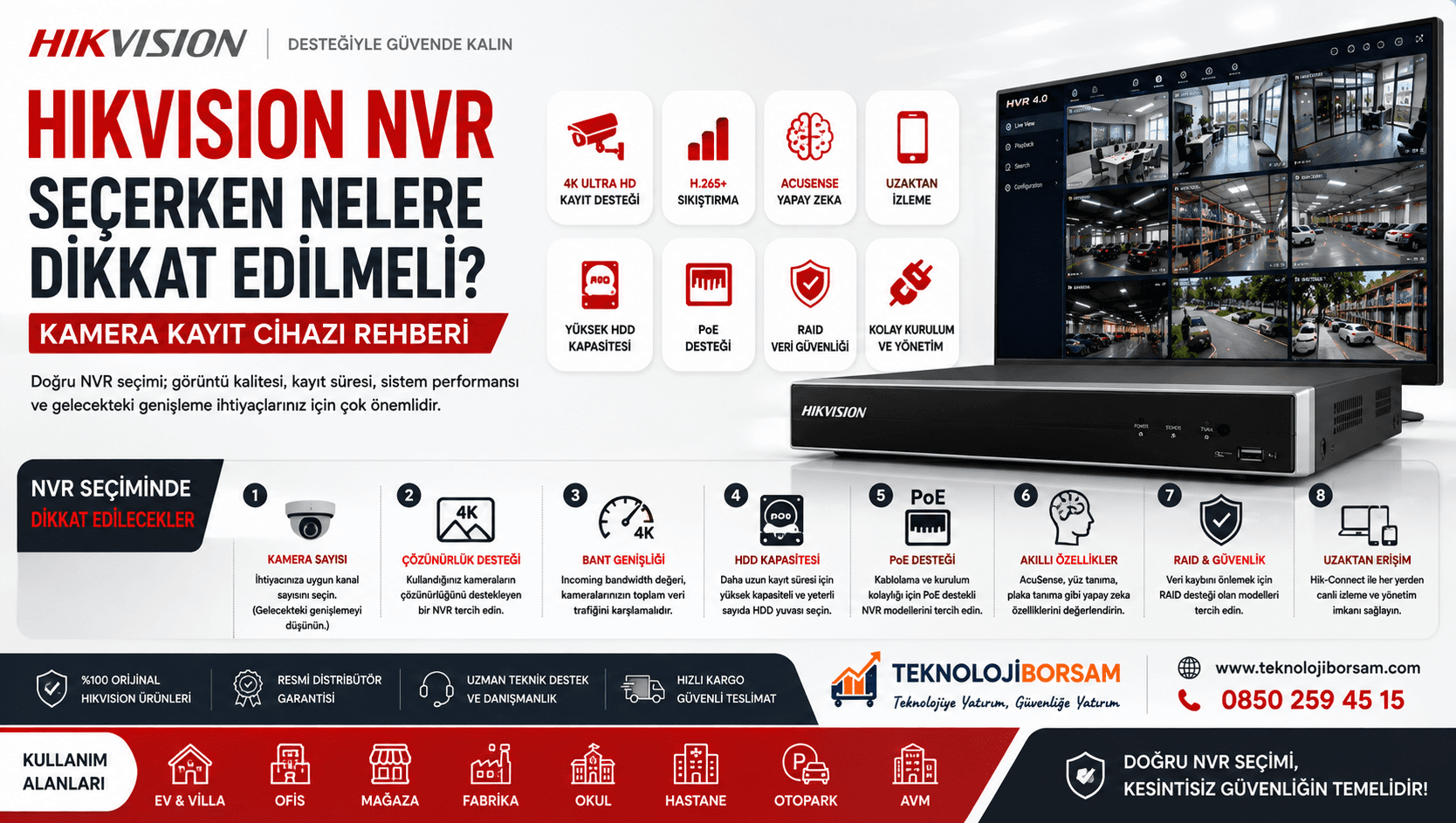 Hikvision NVR Seçerken Nelere Dikkat Edilmeli? Kamera Kayıt Cihazı Rehberi