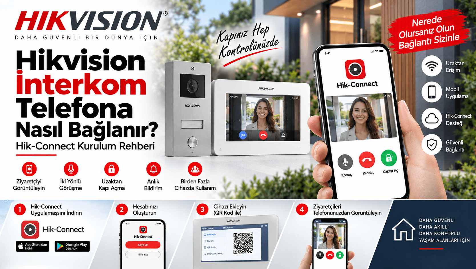 Hikvision İnterkom Telefona Nasıl Bağlanır? Hik-Connect Kurulum Rehberi