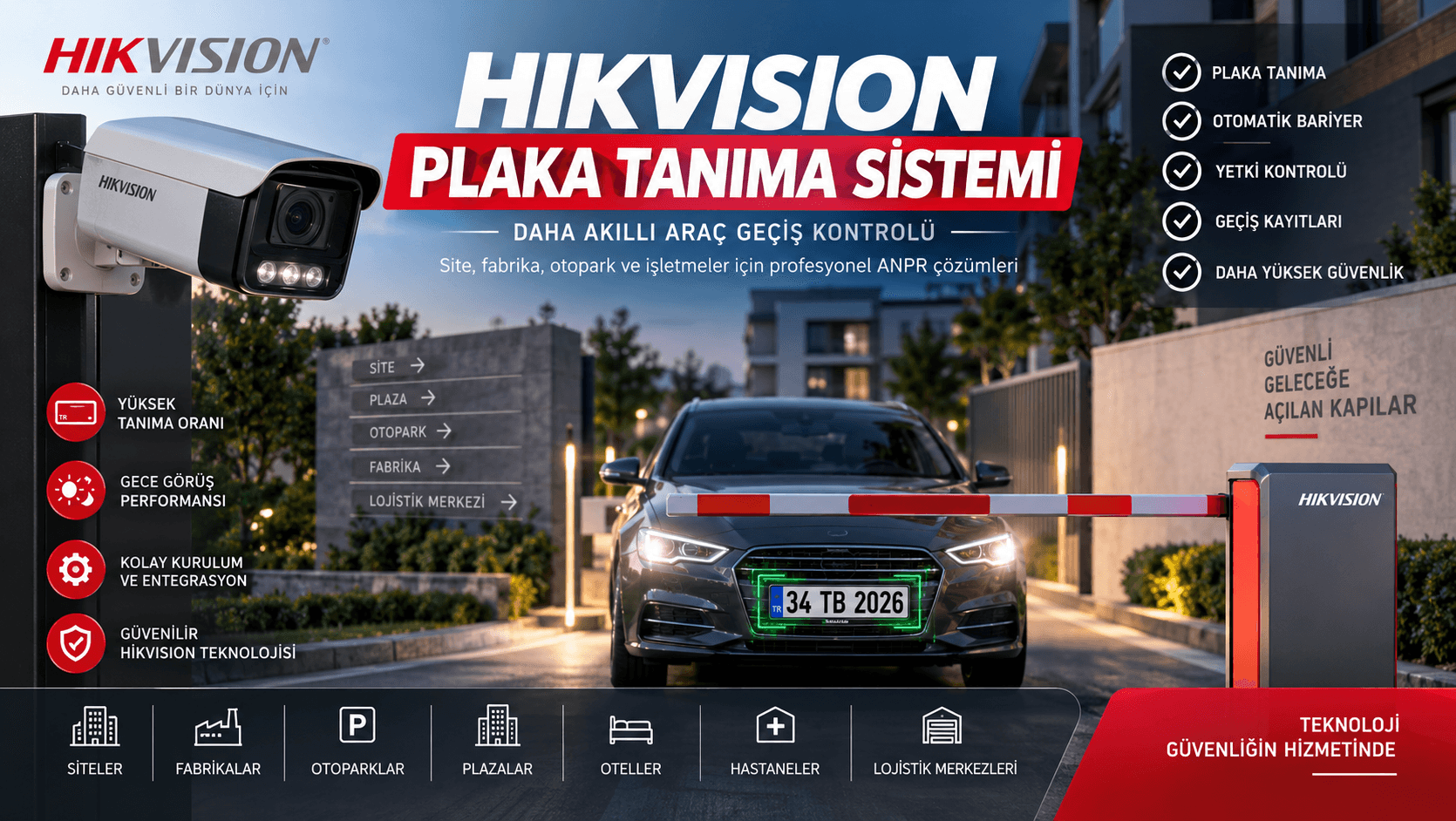 Hikvision Plaka Tanıma Sistemi 2026 | ANPR Kamera ve Bariyer