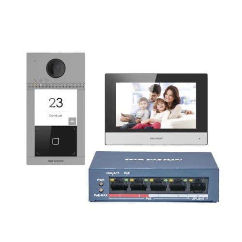 HIKVISION DS-KIS604-S(C) 7" VİLLA TİP IP VIDEO INTERCOM KIT - VİLLA KİTLERİ - Hikvision