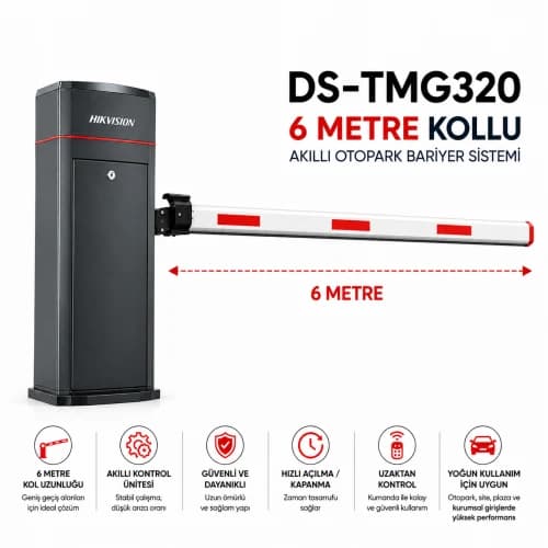 Hikvision DS-TMG320 6 Metre Kollu Akıllı Otopark Bariyer Sistemi - BARİYERLER - Hikvision