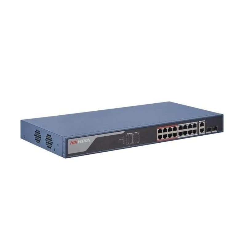 HIKVISION DS-3E1318P-EI 16 PORT 10/100 16 PORT POE 2 PORT UPLINK 230W YONETILEBILIR SWITCH - POE SWITCH - Hikvision