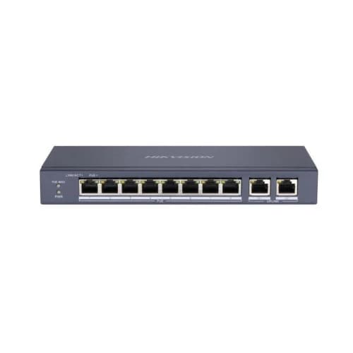 Hikvision DS-3E0310P-E/M 8 Port PoE Switch – 2 Gigabit Uplink, 60W, 300m Extend, Metal Kasa - POE SWITCH - Hikvision