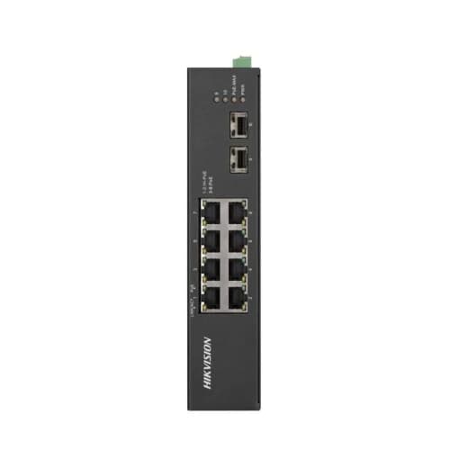 Hikvision DS-3T0510HP-E/HS 10 Port Gigabit Yönetilemez Hi-PoE Switch (8×PoE, 2×SFP, 110W PoE, 300m Extend, Endüstriyel Tip) - Hikvision